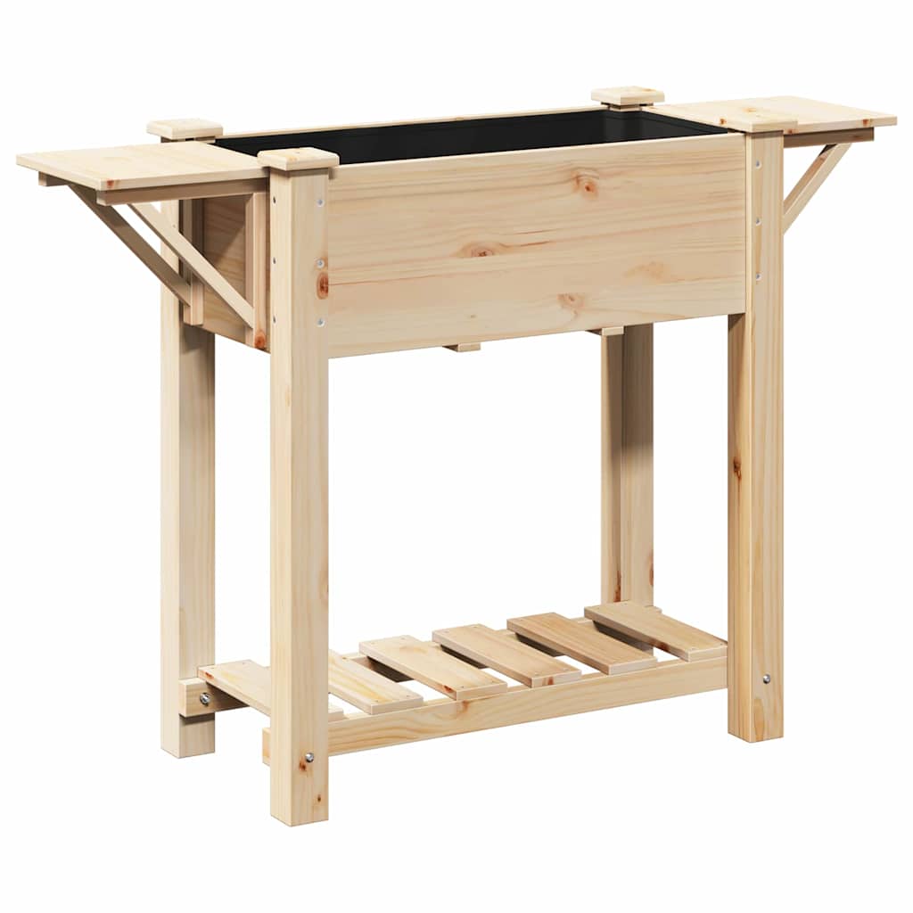 Vaso da giardino con lo scaffale Beige 111 x 37 x 76,5 cm