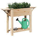 Vaso da giardino con lo scaffale Beige 111 x 37 x 76,5 cm