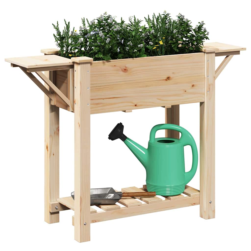 Vaso da giardino con lo scaffale Beige 111 x 37 x 76,5 cm