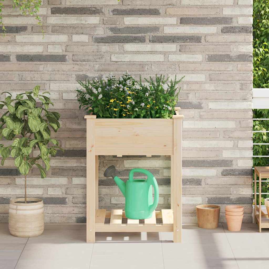 Vaso da giardino con lo scaffale Beige 60,5 x 60 x 76,5 cm