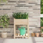 Vaso da giardino con lo scaffale Beige 60,5 x 60 x 76,5 cm