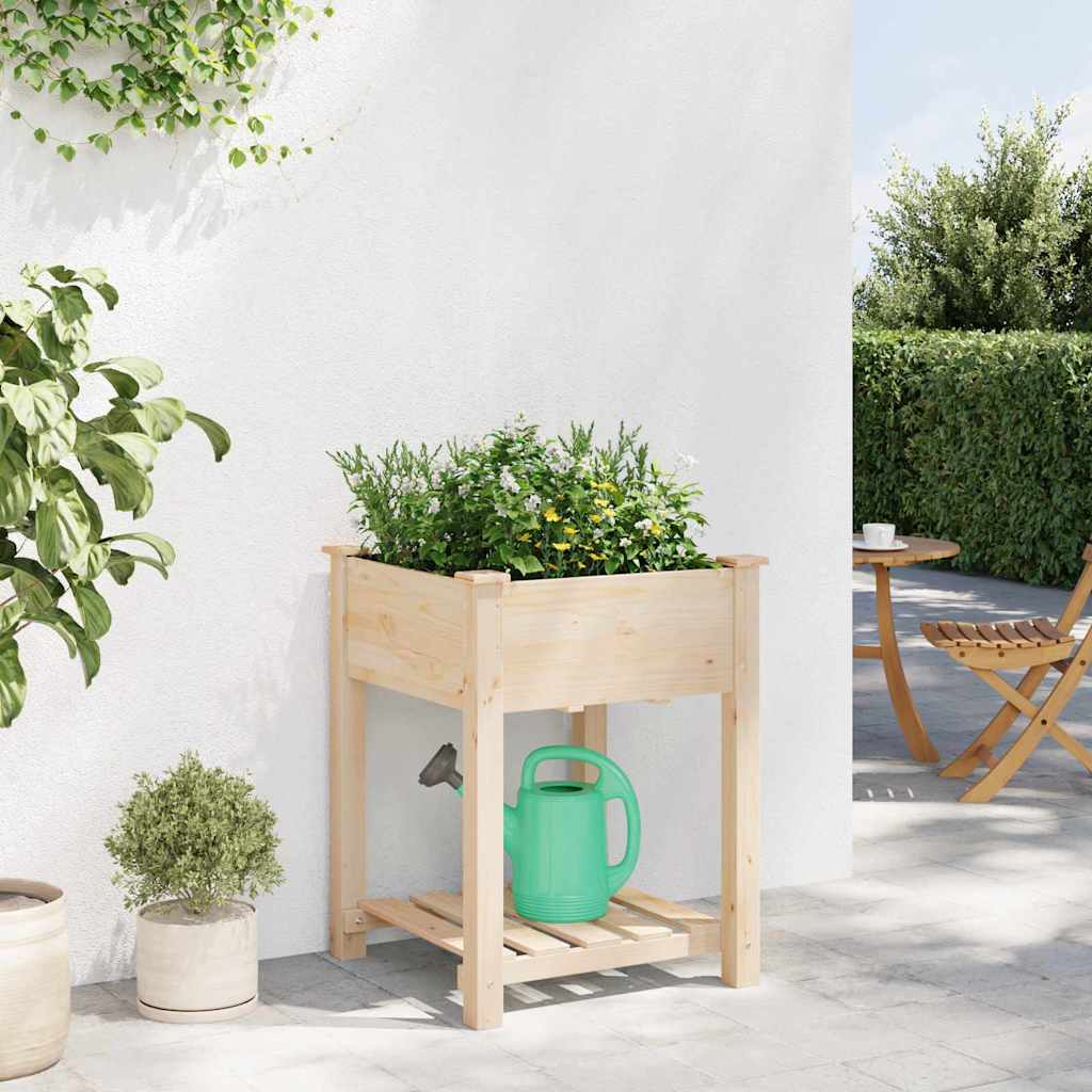 Vaso da giardino con lo scaffale Beige 60,5 x 60 x 76,5 cm