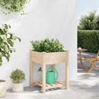 Vaso da giardino con lo scaffale Beige 60,5 x 60 x 76,5 cm