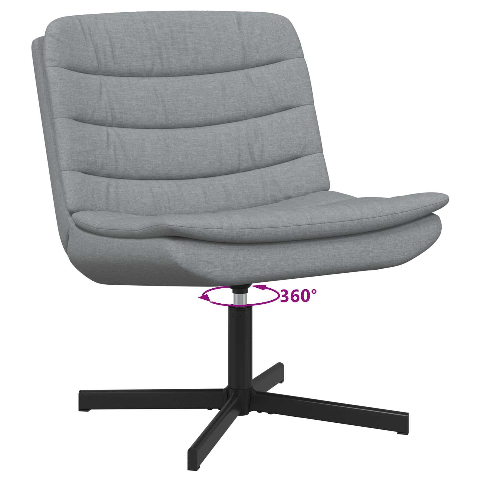 Sedia girevole Grigio chiaro 63 x 75 x 76 cm Tessuto
