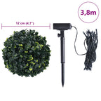 Sfere di Bosso Artificiale con Luci LED 4 pz Verdi 12 cm