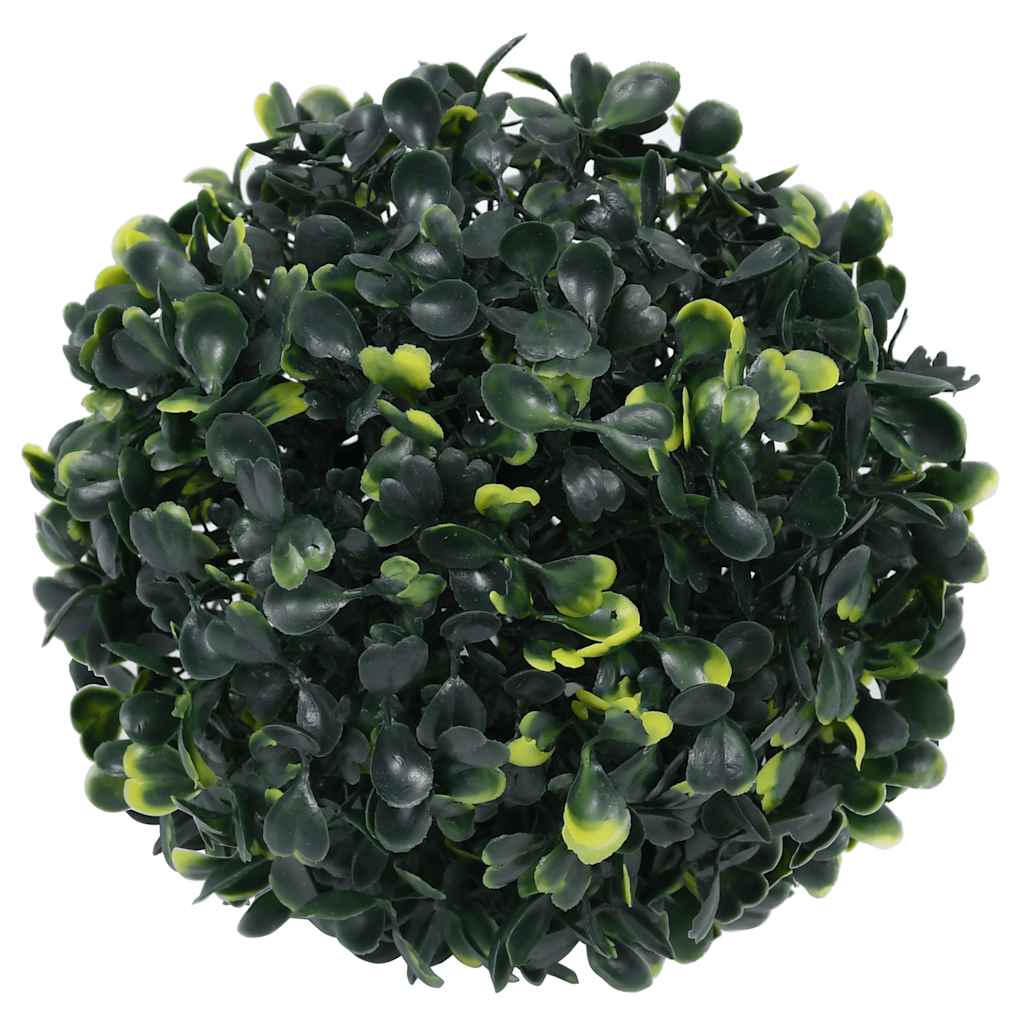 Sfere di Bosso Artificiale con Luci LED 2 pz Verdi 22 cm