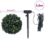 Sfere di Bosso Artificiale con Luci LED 2 pz Verdi 22 cm