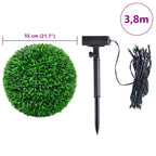 Sfere di Bosso Artificiale con Luci LED 2 pz Verdi 55 cm