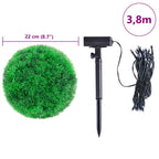 Sfere di Bosso Artificiale con Luci LED 2 pz Verdi 22 cm