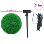 Sfere di Bosso Artificiale con Luci LED 2 pz Verdi 35 cm