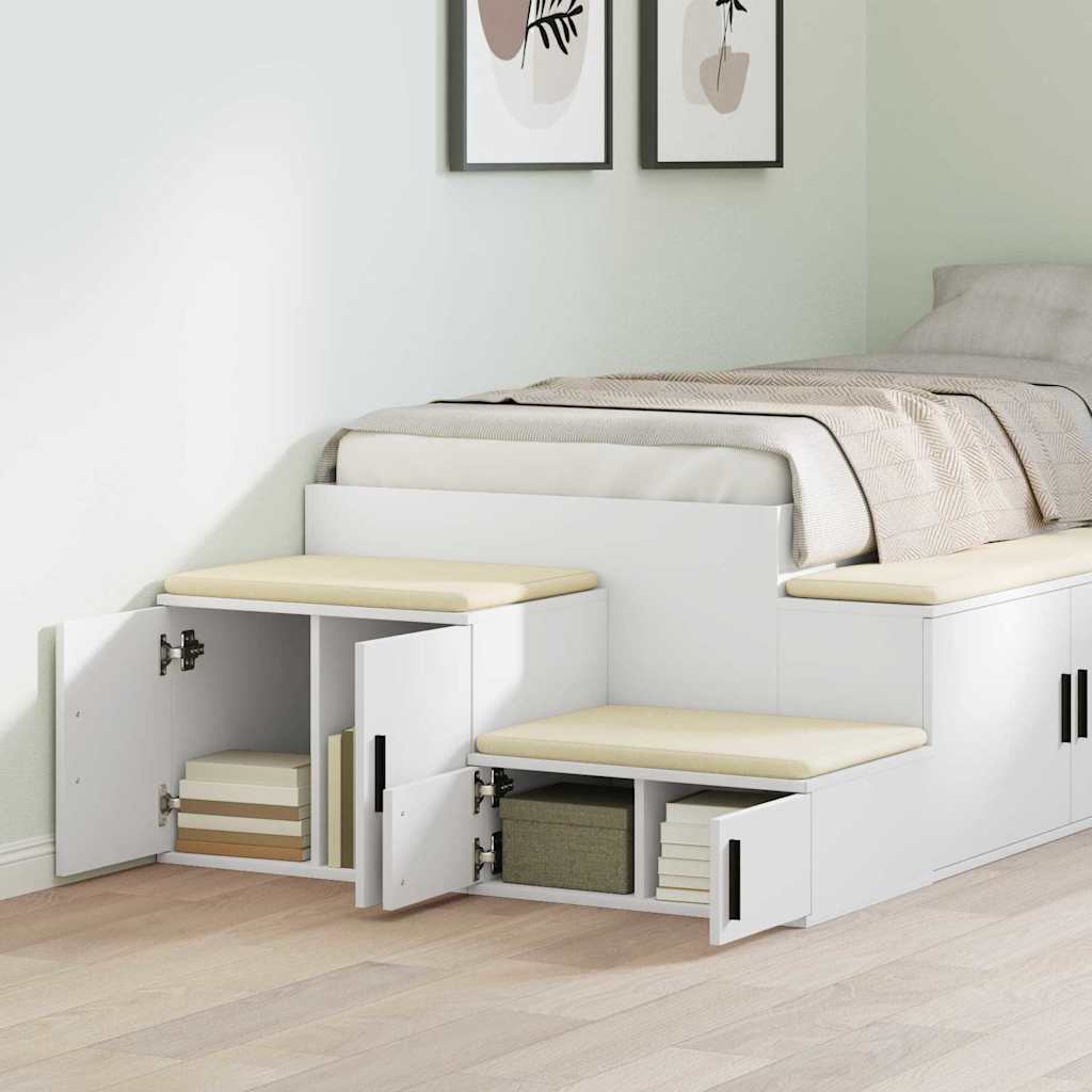 Armadio 2 pcs Bianco 127 x 41 x 40 cm Legno multistrato