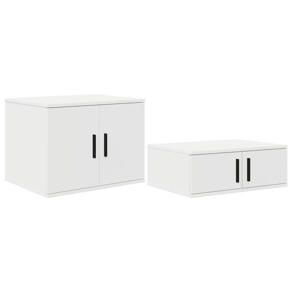 Armadio 2 pcs Bianco 127 x 41 x 40 cm Legno multistrato