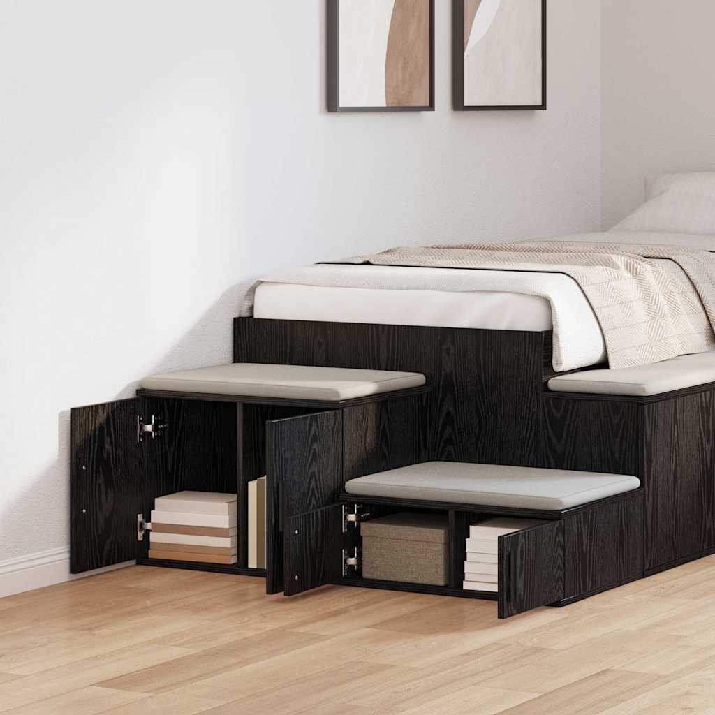 Armadio 2 pcs Rovere Nero 127 x 41 x 40 cm Legno multistrato