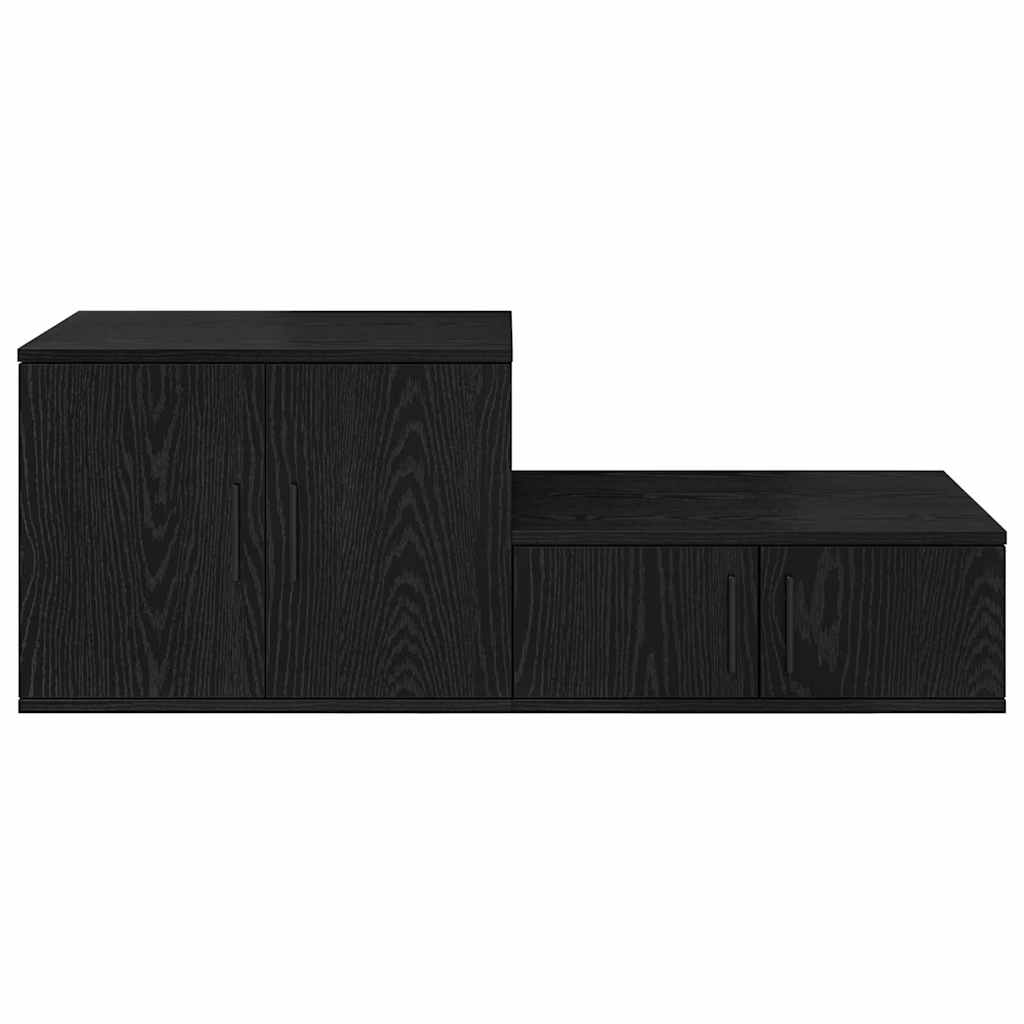 Armadio 2 pcs Rovere Nero 127 x 41 x 40 cm Legno multistrato
