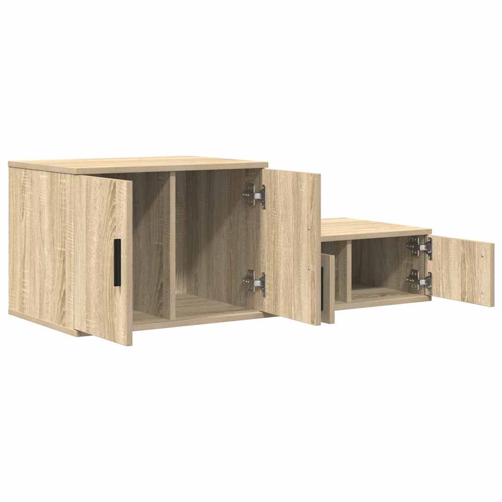 Armadio 2 pcs Rovere Sonoma 127 x 41 x 40 cm Legno multistrato