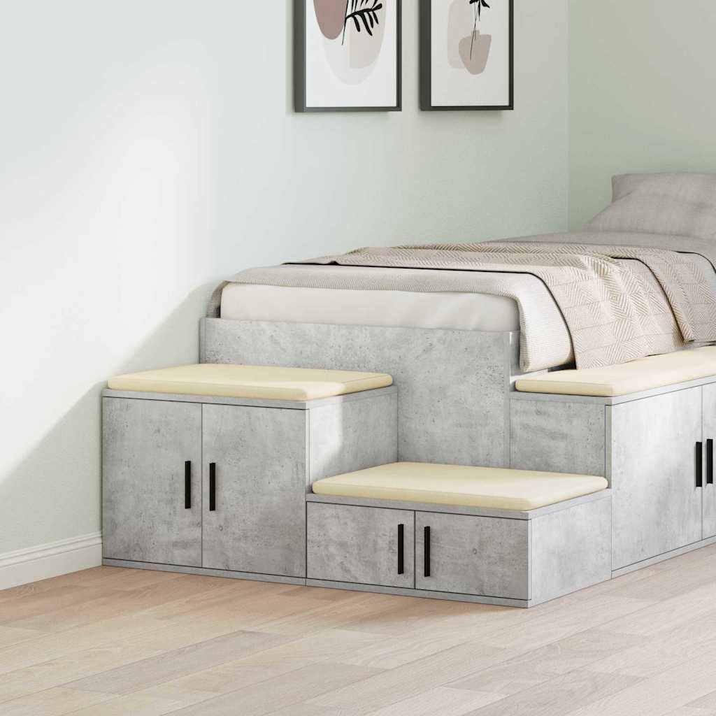 Armadio 2 pcs Grigio cemento 127 x 41 x 40 cm Legno multistrato