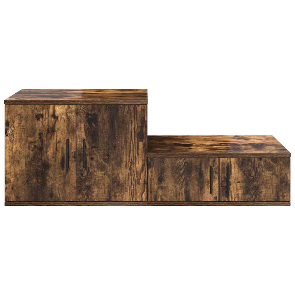 Armadio 2 pcs Rovere fumé 127 x 41 x 40 cm Legno multistrato