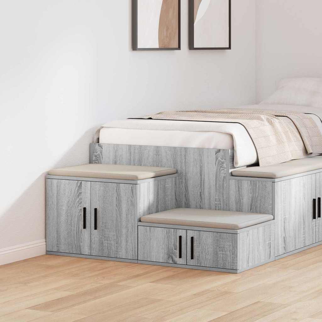 Armadio 2 pcs Grigio Sonoma 127 x 41 x 40 cm Legno multistrato