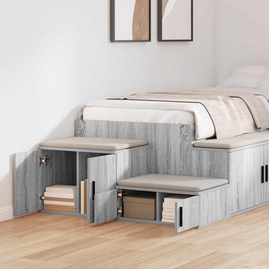 Armadio 2 pcs Grigio Sonoma 127 x 41 x 40 cm Legno multistrato