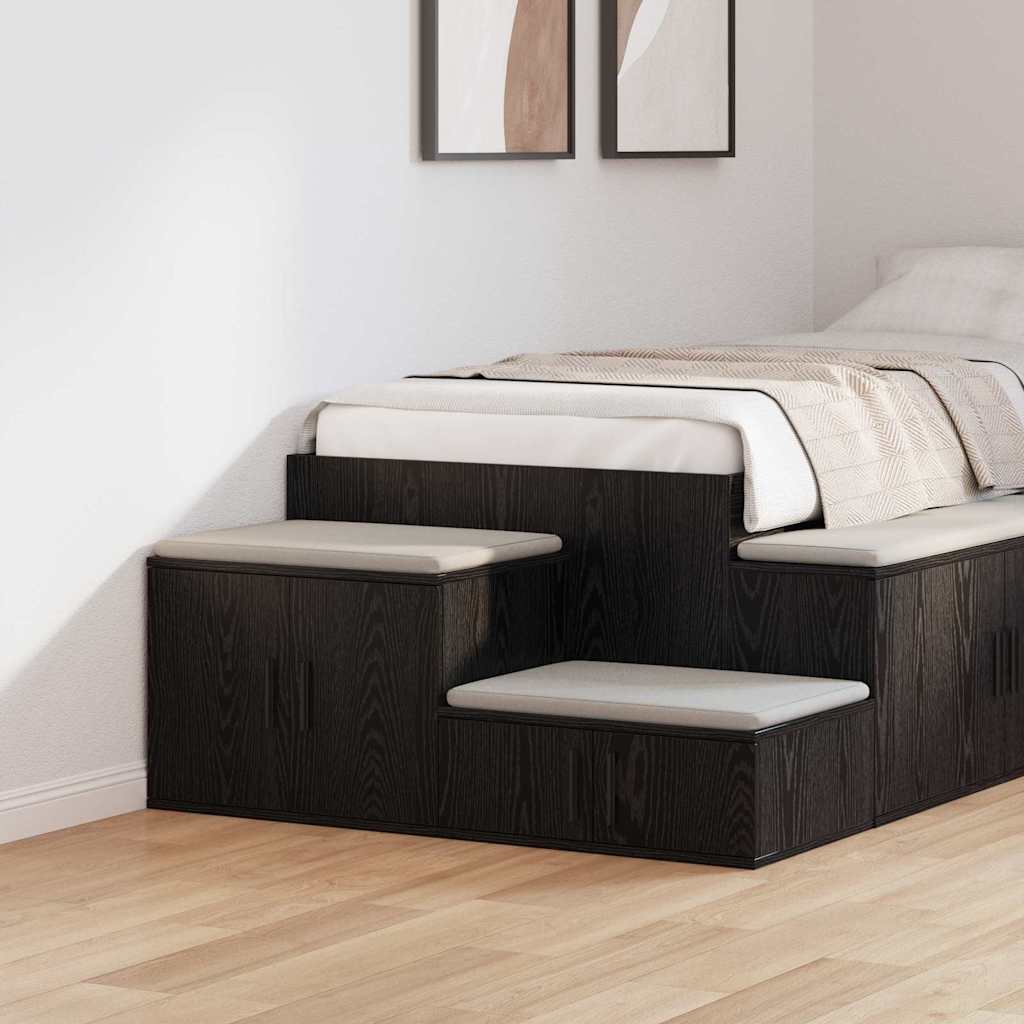Armadio 2 pcs Rovere Nero 118 x 41 x 40 cm Legno multistrato