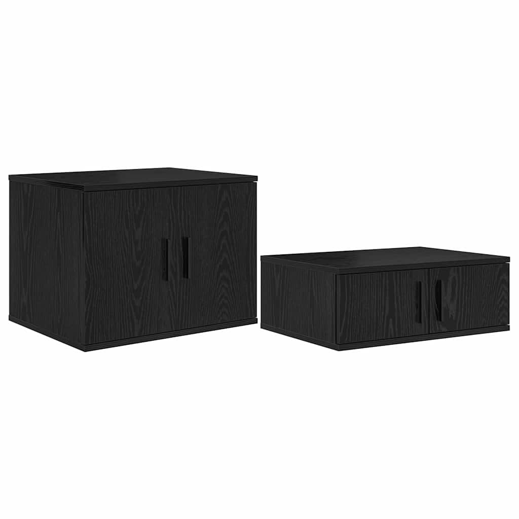 Armadio 2 pcs Rovere Nero 118 x 41 x 40 cm Legno multistrato