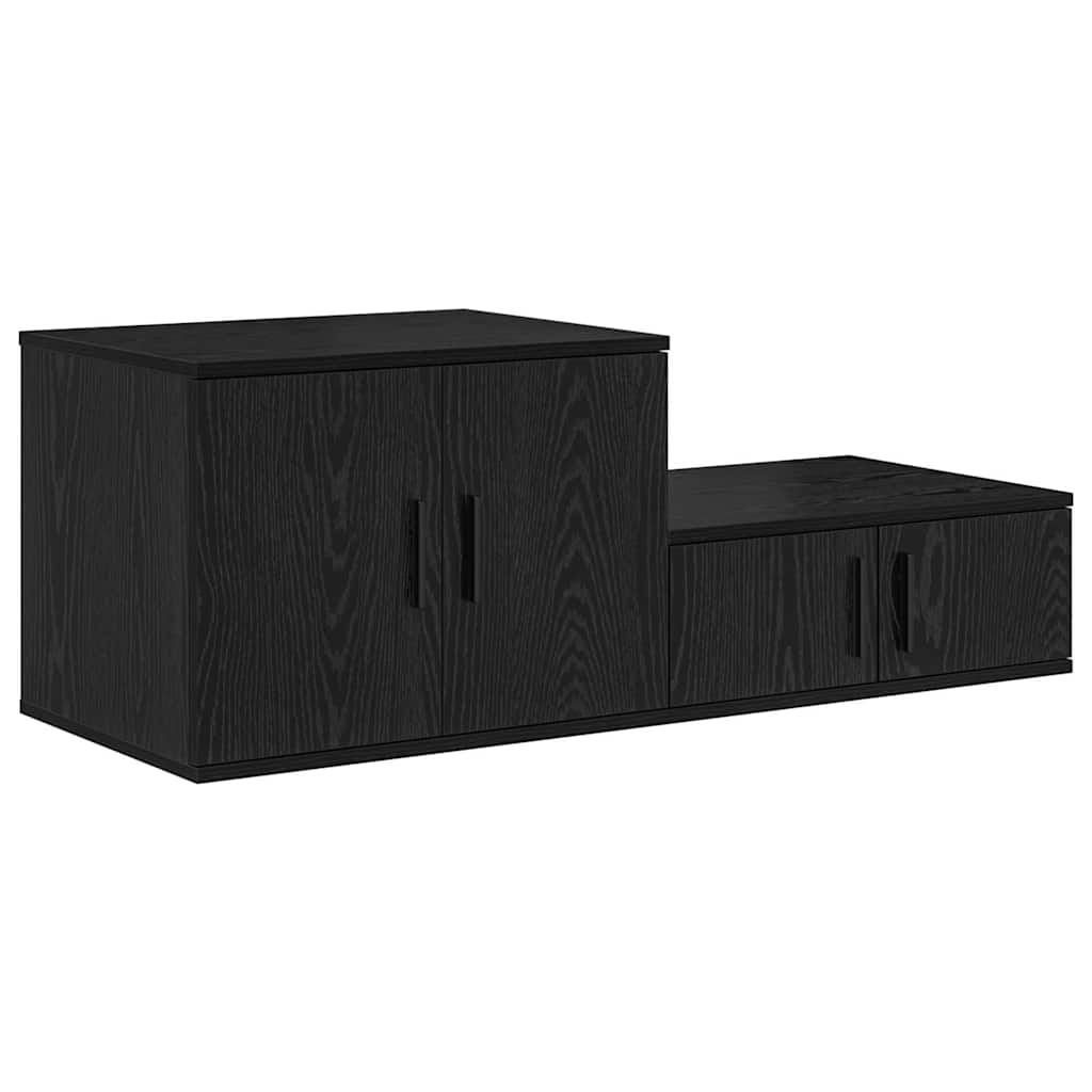 Armadio 2 pcs Rovere Nero 118 x 41 x 40 cm Legno multistrato