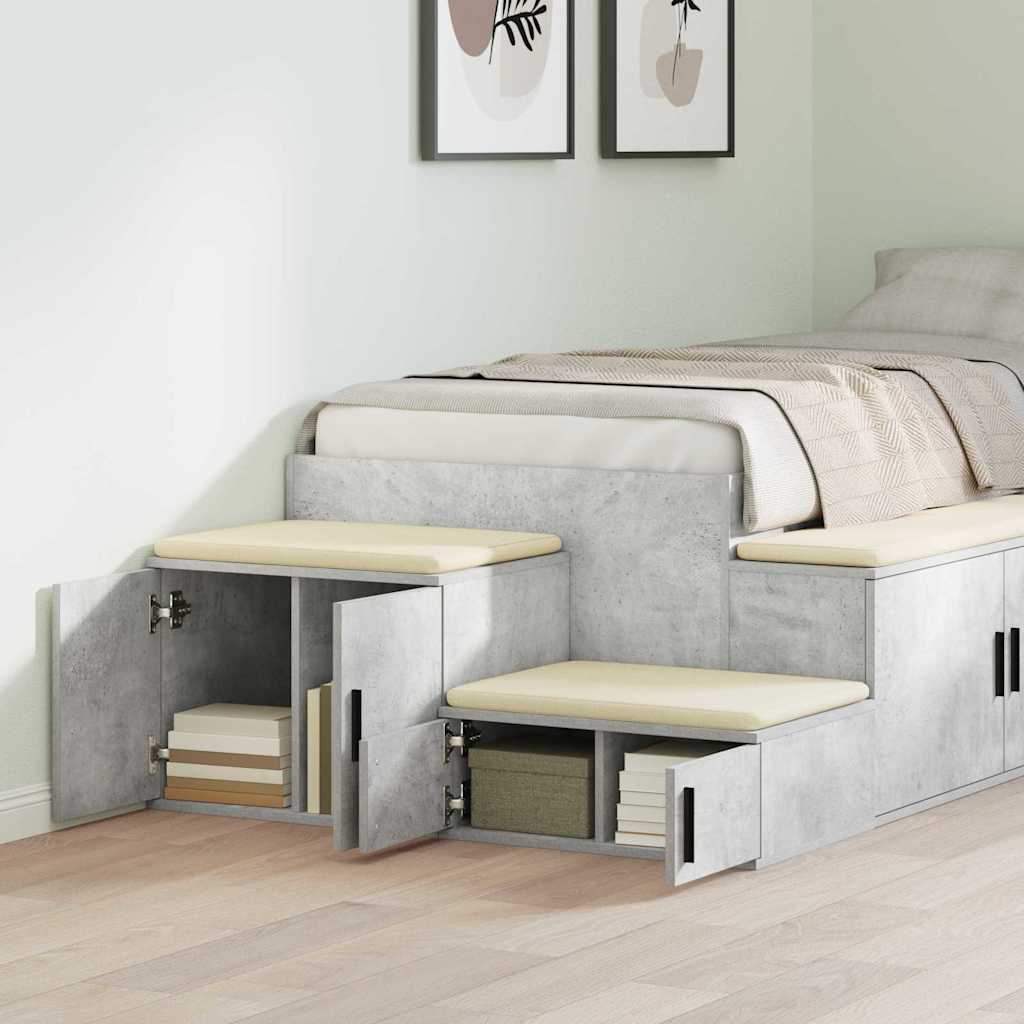 Armadio 2 pcs Grigio cemento 118 x 41 x 40 cm Legno multistrato