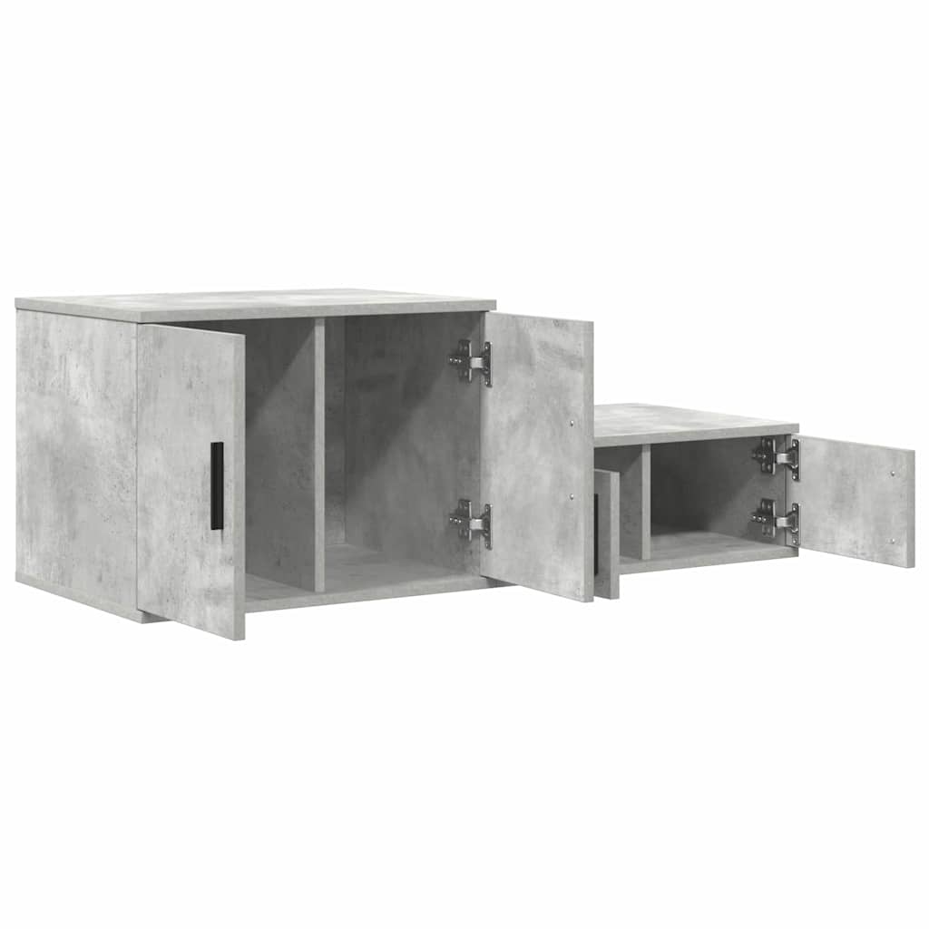 Armadio 2 pcs Grigio cemento 118 x 41 x 40 cm Legno multistrato