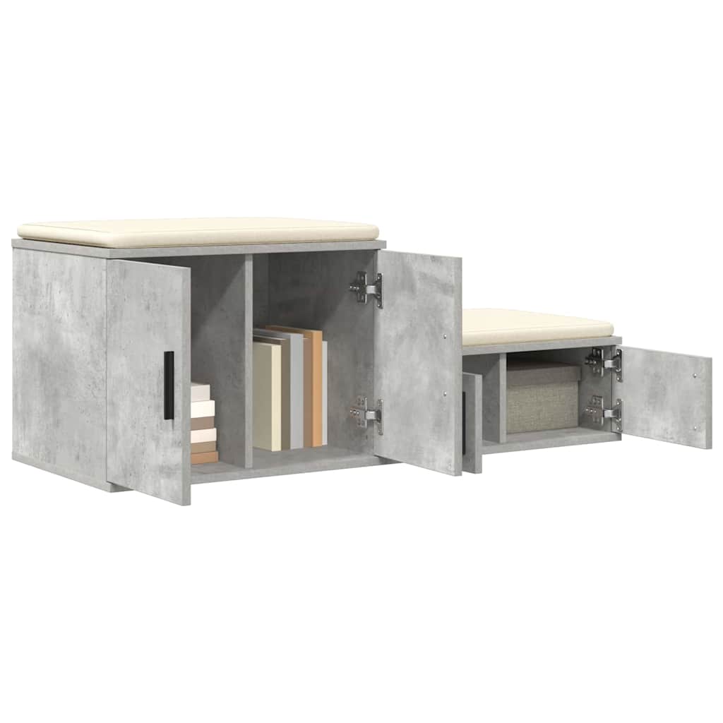 Armadio 2 pcs Grigio cemento 118 x 41 x 40 cm Legno multistrato