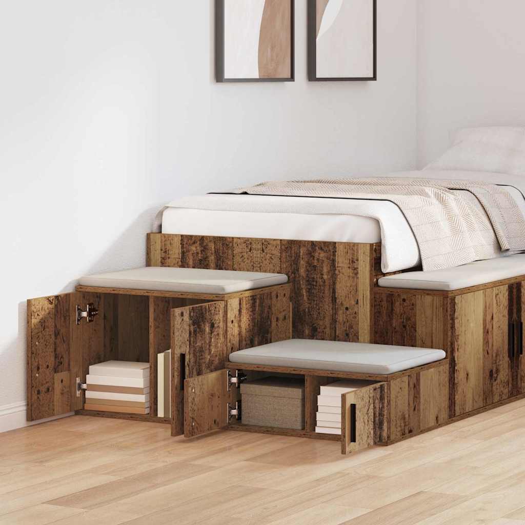Armadio 2 pcs Legno vecchio 118 x 41 x 40 cm Legno multistrato