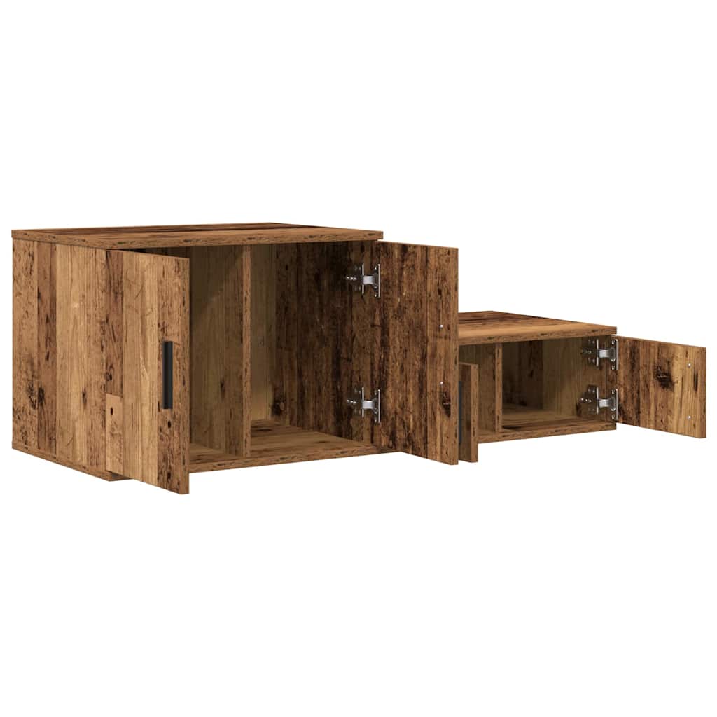 Armadio 2 pcs Legno vecchio 118 x 41 x 40 cm Legno multistrato