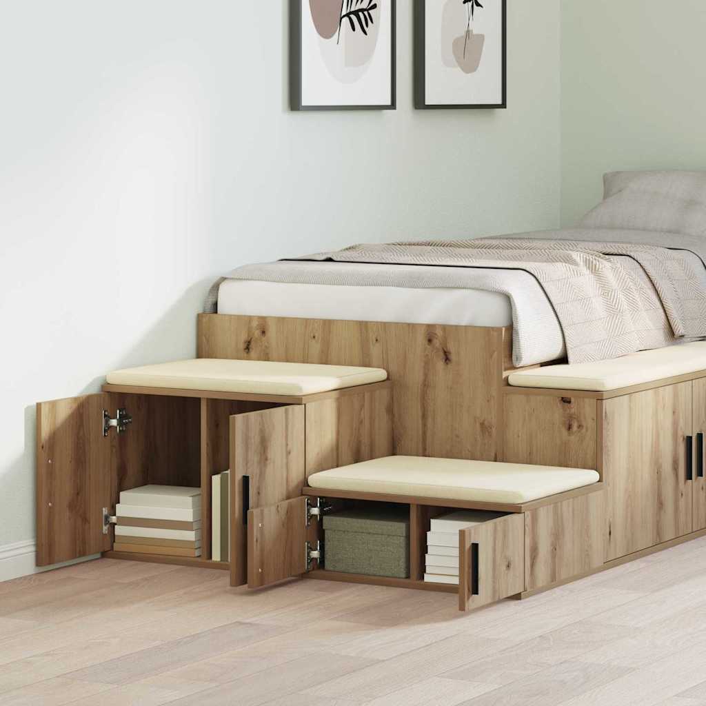 Armadio 2 pcs Rovere artigianale 118 x 41 x 40 cm