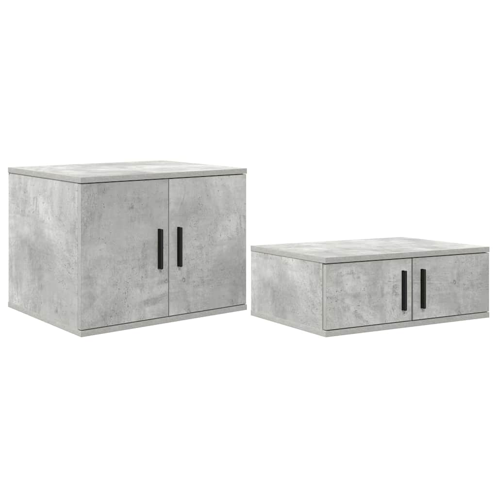 Armadio 2 pcs Grigio cemento 108 x 41 x 40 cm Legno multistrato