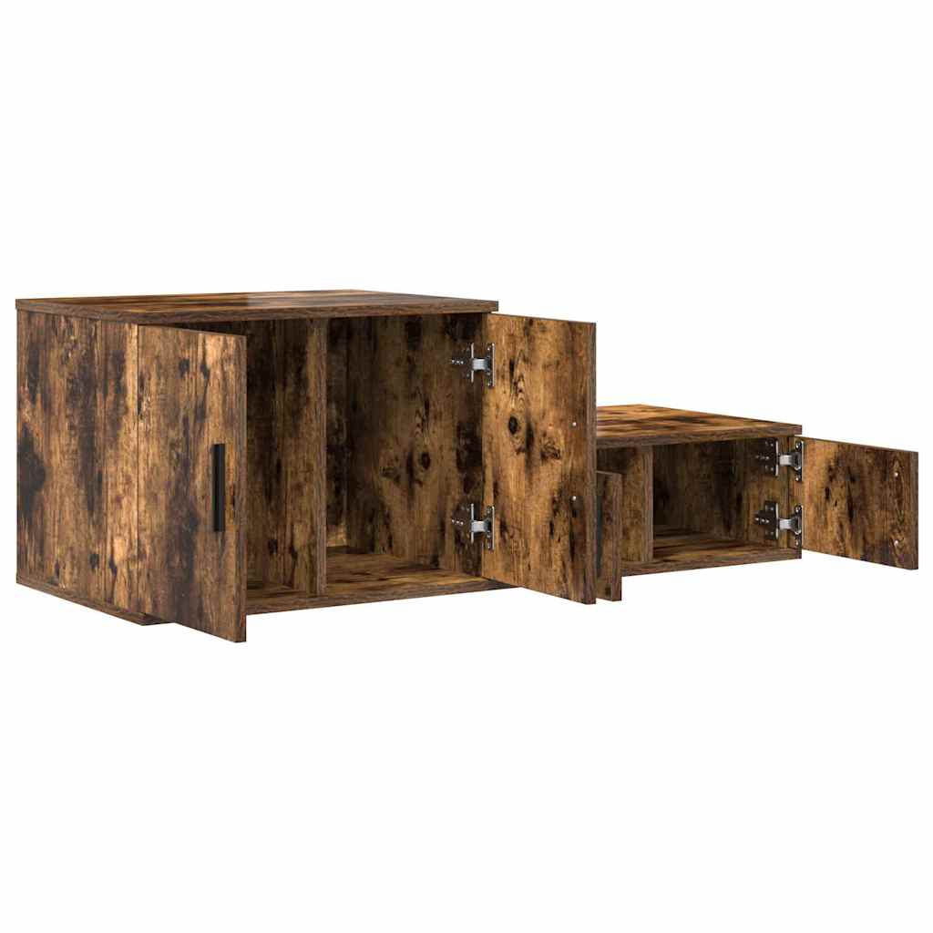 Armadio 2 pcs Rovere fumé 108 x 41 x 40 cm Legno multistrato