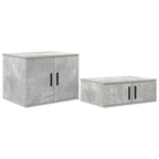 Armadio 2 pcs Grigio cemento 103 x 41 x 40 cm Legno multistrato