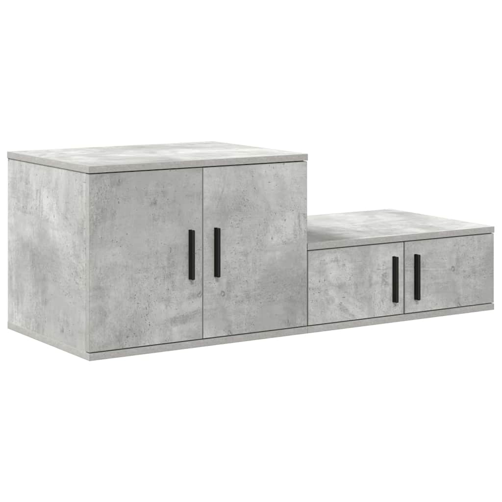 Armadio 2 pcs Grigio cemento 103 x 41 x 40 cm Legno multistrato