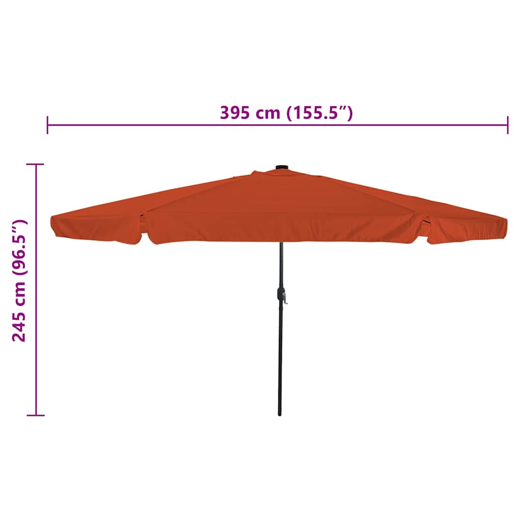 Ombrello da giardino Terracotta 395 x 395 x 245 cm Poliestere