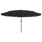 Ombrello da giardino Nero 395 x 395 x 245 cm Poliestere