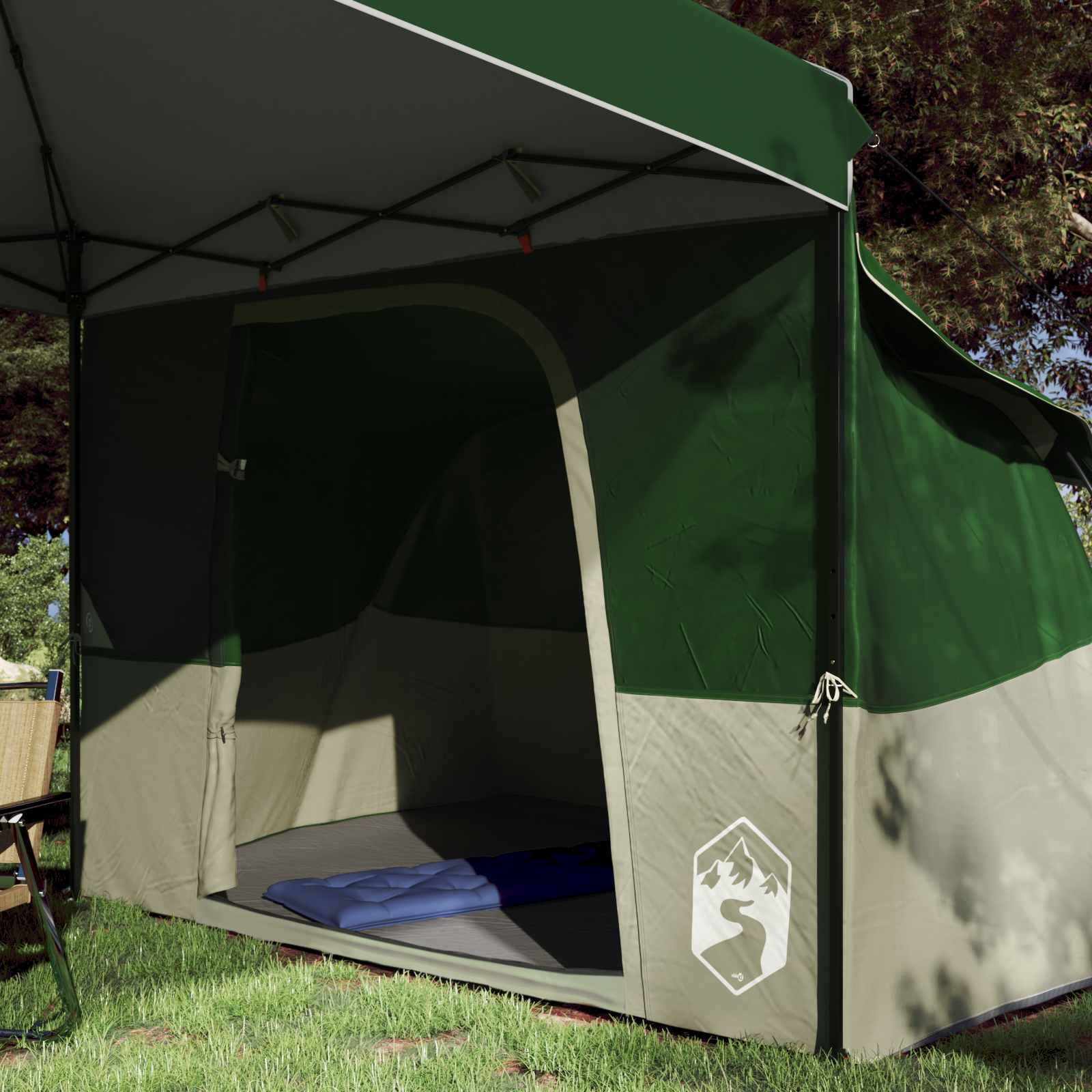 Set di Tende da Campeggio 2 pcs Verde Taffeta e Tessuto
