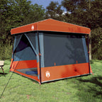Set di Tende da Campeggio con tetto 2 pcs Grigio e arancione