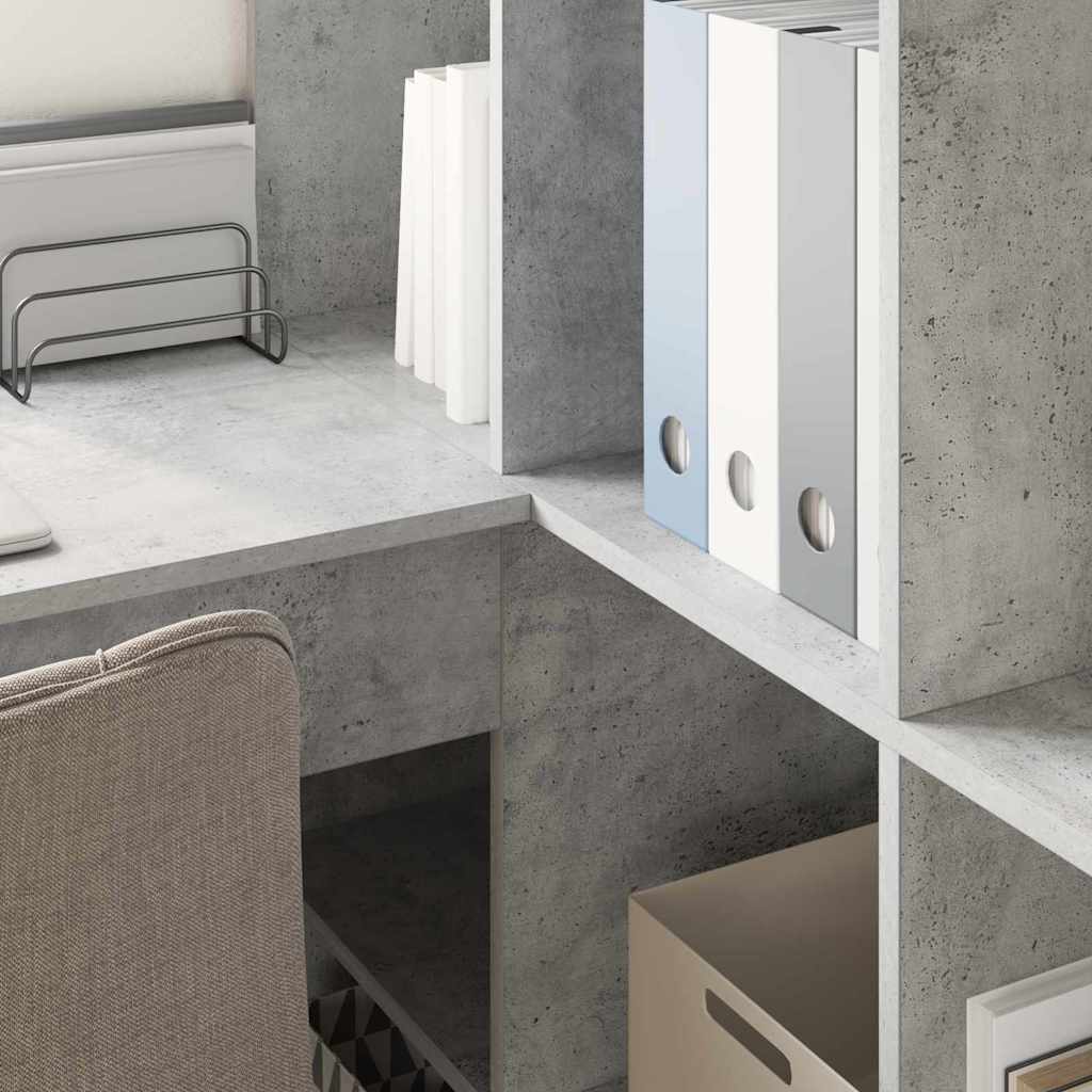 Scrivania ad angolo Grigio cemento 101,5 x 149,5 x 149,5 cm