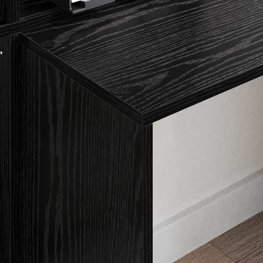Scrivania Rovere Nero 138,5 x 55 x 143 cm Legno multistrato