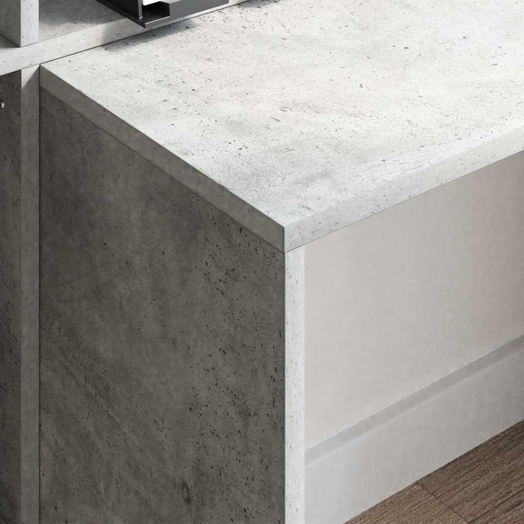 Scrivania Grigio cemento 138,5 x 55 x 143 cm Legno multistrato