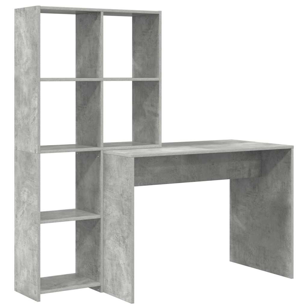 Scrivania Grigio cemento 138,5 x 55 x 143 cm Legno multistrato