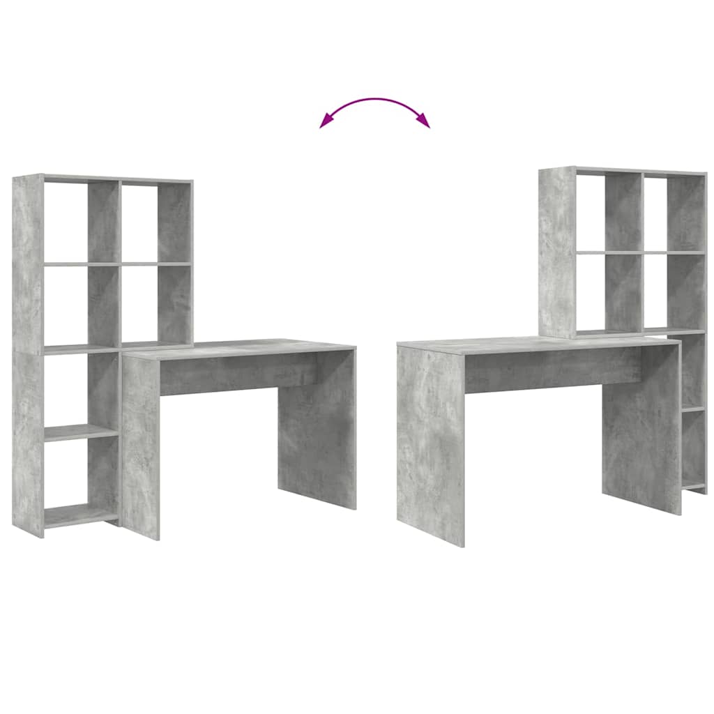 Scrivania Grigio cemento 138,5 x 55 x 143 cm Legno multistrato
