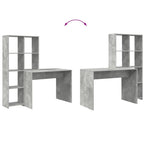 Scrivania Grigio cemento 138,5 x 55 x 143 cm Legno multistrato