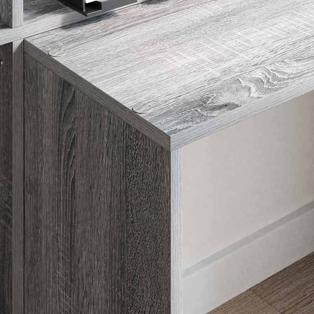 Scrivania Grigio Sonoma 138,5 x 55 x 143 cm Legno multistrato