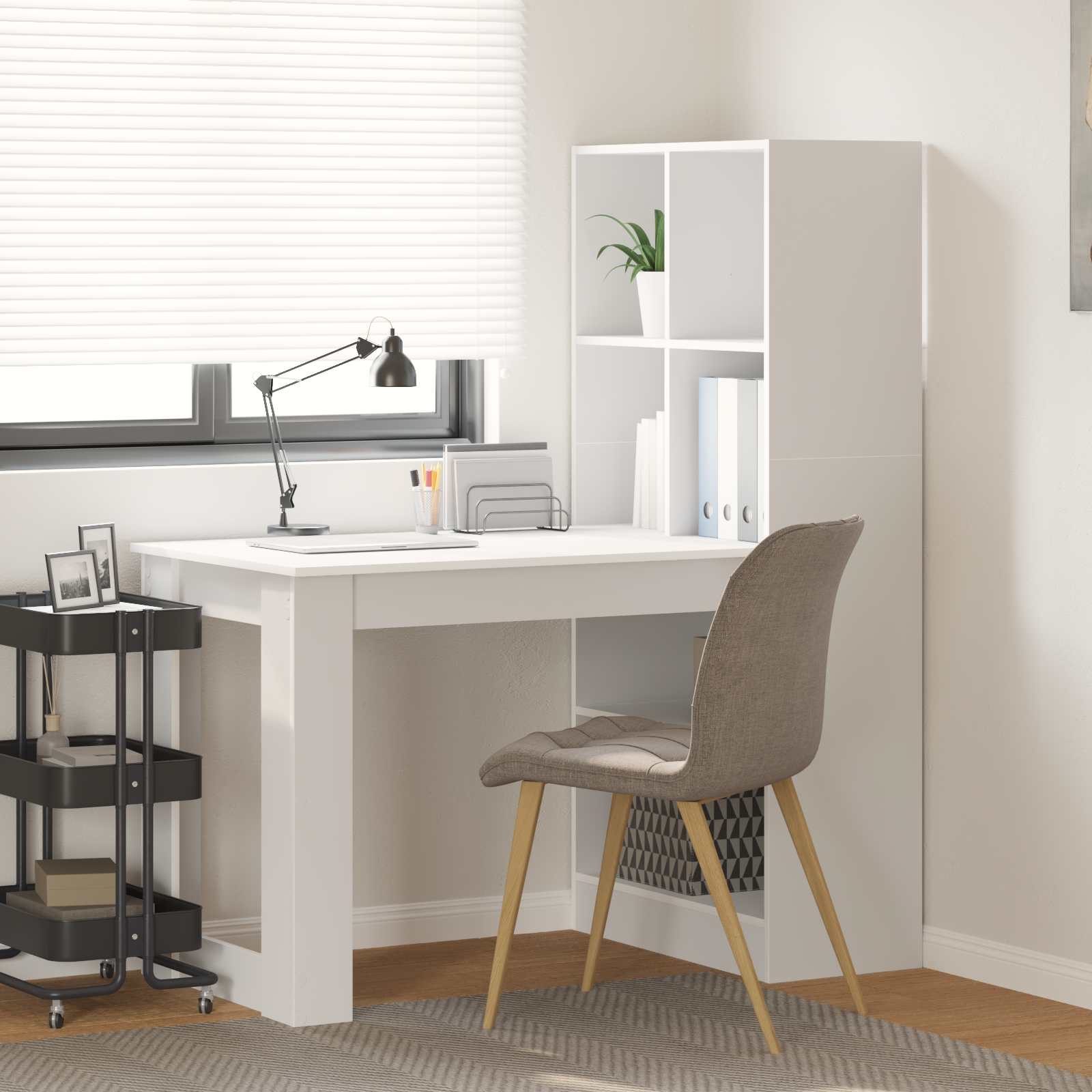 Scrivania Bianco 122 x 67 x 145 cm Legno multistrato