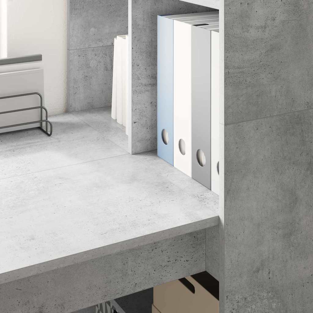 Scrivania Grigio cemento 122 x 67 x 145 cm Legno multistrato