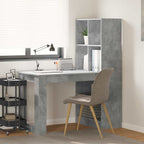 Scrivania Grigio cemento 122 x 67 x 145 cm Legno multistrato